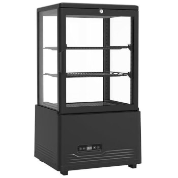 Premium Levella 2.1 Cubic Feet 4-Sided Glass Refrigerated Display Case In Black