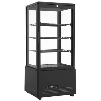 Image for Premium Levella 2.9 Cubic Feet 4-Sided Glass Refrigerated Display Case In Black from HD Supply