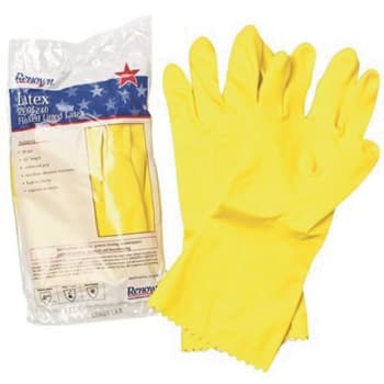 Image for Renown Medium Yellow 1 Pair Latex Flock-Lined Gloves (12-Pack) from HD Supply
