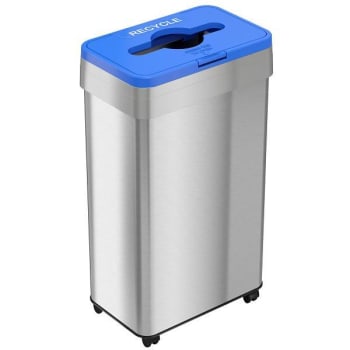Image for Hls Commercial 21g Rectangular Stainless Steel Open Recycle Bin With Wheels from HD Supply