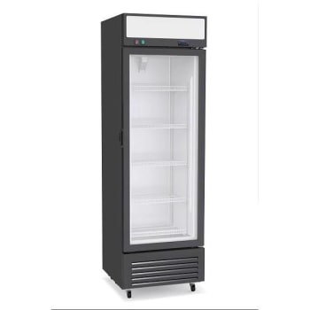 Premium Levella 11.6 Cubic Feet Single Glass Door Display Freezer In Black