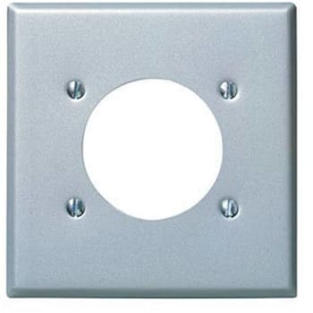 Leviton Stainless Steel 2-Gang Single Outlet Wall Plate