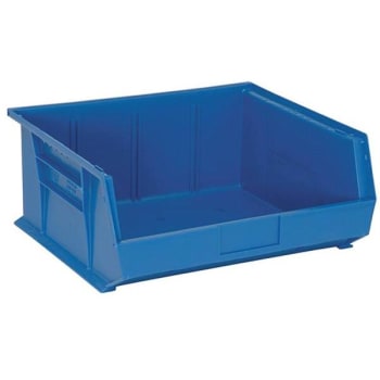Quantum Storage Solutions Stack And Hang Bin, 14-3/4 In. X 16-1/2 In. X 7 In., Blue