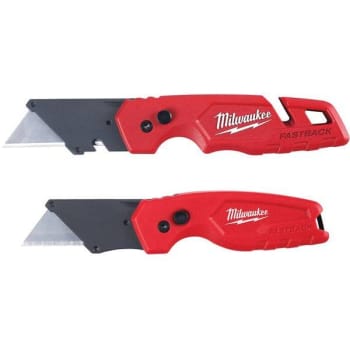 Image for Milwaukee Fastback and Compact Folding Utility Knife with Blade Storage and Gut Hook (2-Piece) from HD Supply