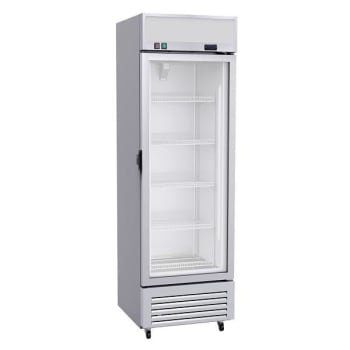 Image for Premium Levella 11.6 Cubic Feet Single Glass Door Display Freezer In Silver from HD Supply