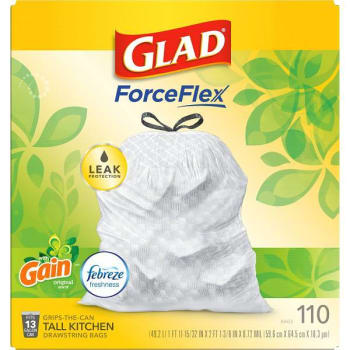 Image for Glad Forceflex Tall Kitchen Bags 1 Gal. Gain Original Scent Febreze (110-Pack) from HD Supply