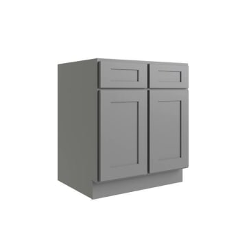 Image for Cnc Cabinetry Luxor 2-Door Base Cabinet, 5-Pc Drawer, 33"w, Shaker Misty Grey from HD Supply