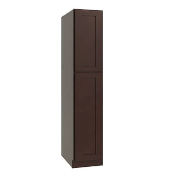 Cnc Cabinetry Luxor Utility Cabinet, Right Hinge, 18"w X 96"h, Shaker Espresso