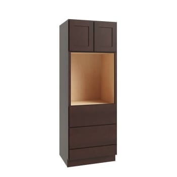 Image for Cnc Cabinetry Luxor Single Oven Cabinet, 33"w X 96"h X 24"d, Shaker Espresso from HD Supply