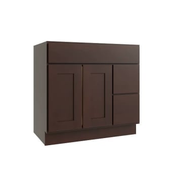Image for CNC Cabinetry Luxor 2-Door Vanity Cabinet, 42"Wx34.5"Hx21"D, Shaker Espresso from HD Supply