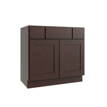 Image for CNC Cabinetry Luxor 2-Drawer Vanity Base Cabinet, 36"W, Shaker Espresso from HD Supply