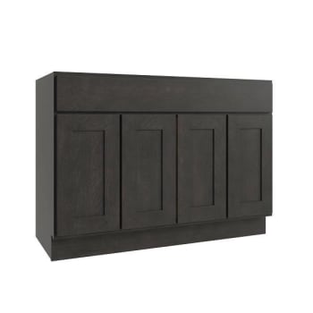 CNC Cabinetry Luxor Vanity Base Cabinet, 48"W X 34.5"H X 21"D, Shaker Smoky Grey