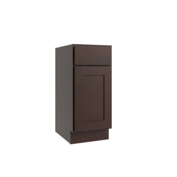 Image for CNC Cabinetry Luxor 1-Door Vanity Base Cabinet, 18"W X 34.5"H, Shaker Espresso from HD Supply