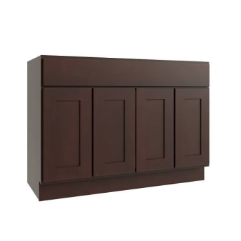 CNC Cabinetry Luxor Vanity Base Cabinet, 48"W X 34.5"H X 21"D, Shaker Espresso