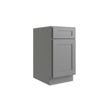 Cnc Cabinetry Luxor Waste Basket Cabinet, 5-Pc Drawer, 15"w, Shaker Misty Grey