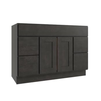 Image for CNC Cabinetry Luxor 2-Door Vanity Cabinet, 48"Wx34.5"Hx21"D, Shaker Smoky Grey from HD Supply