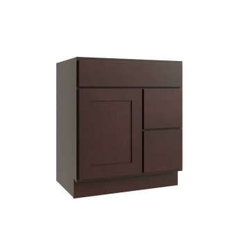 Image for CNC Cabinetry Luxor 2-Door Vanity Cabinet, 30"Wx34.5"Hx21"D, Shaker Espresso from HD Supply