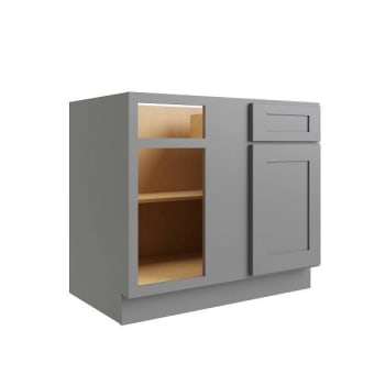 Image for Cnc Cabinetry Luxor 36" Blind Base Cabinet, 5-Pc, Right, Shaker Misty Grey from HD Supply