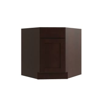 Image for Cnc Cabinetry Luxor 36" Diag Corner Sink Cabinet, Left Hinge, Shaker Espresso from HD Supply