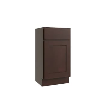 Image for CNC Cabinetry Luxor Vanity Base Cabinet, 18"W X 34.5"H X 16"D, Shaker Espresso from HD Supply