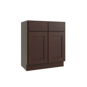 CNC Cabinetry Luxor Vanity Base Cabinet, 30"W X 34.5"H X 18"D, Shaker Espresso