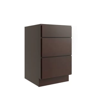 Cnc Cabinetry Luxor 15" 3-Drawer Base Cabinet, Ada Height, Shaker Espresso