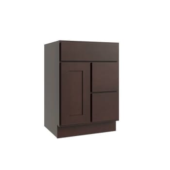 CNC Cabinetry Luxor 2-Door Vanity Cabinet, 24"W X 34.5"H X 21"D, Shaker Espresso