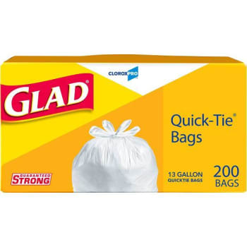 Image for Glad CloroxPro 3 Gal. Quick-Tie Tall Kitchen Trash Bags (200-Case) from HD Supply