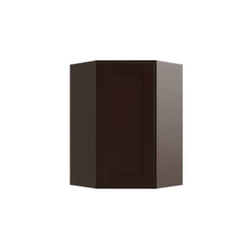 Image for Cnc Cabinetry Luxor Diagonal Corner Wall Cabinet, 24"w X 36"h, Shaker Espresso from HD Supply