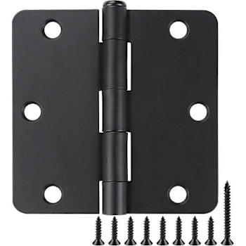 Image for Global Door Controls 3.5 In. X 3.5 In. Hinge 1/4 In. Radius (Matte Black) (2-Pack) from HD Supply