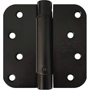 Global Door Controls 4 In. X 4 In. Steel Hinge 5/8 In. Radius (Matte Black) (2-Pack)