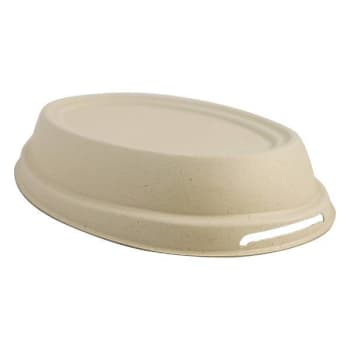 World Centric Burrito Bowl Lid Compostable Fiber 32 Oz. Leaf Natural (300-Case)