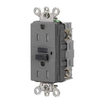 Image for Hubbell Wiring® Autoguard® 15a 125v Extra Heavy Duty Ind Tr/Wr Gfci Recp Gray from HD Supply