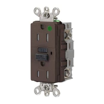 Hubbell Wiring® Autoguard® 15a 125v Industrial Hospital Tr/Wr Gfci Recp Brown