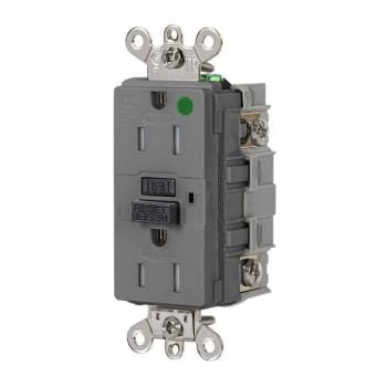 Hubbell Wiring® Autoguard® 15a 125v Industrial Hospital Tr/Wr Gfci Recp Gray