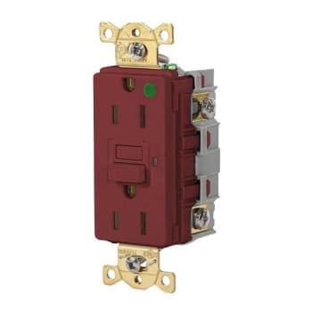Hubbell Wiring® Autoguard® 15a 125v Heavy Duty Com Hospital Grade Gfci Recp Red
