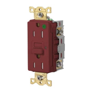 Image for Hubbell Wiring® Autoguard® 15a 125v Heavy Duty Com Hospital Tr/Wr Gfci Recp Red from HD Supply