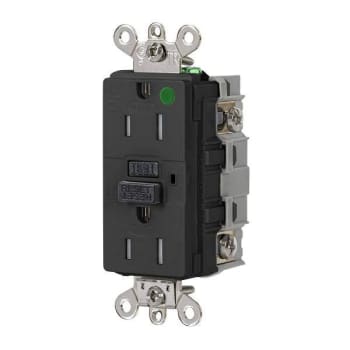 Hubbell Wiring® Autoguard® 15a 125v Industrial Hospital Tr/Wr Gfci Recp Black
