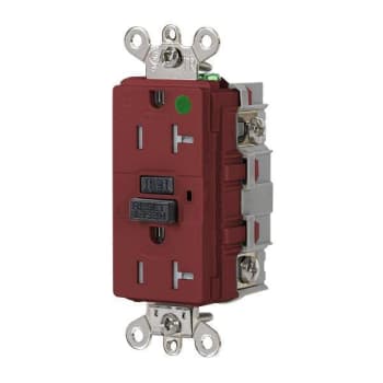 Hubbell Wiring® Autoguard® 20a 125v Industrial Hospital Tr/Wr Gfci Recp Red