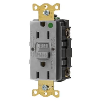 Hubbell Wiring® Autoguard® 15a 125v Com Hospital Grade Tr/Wr Gfci Recp Gray