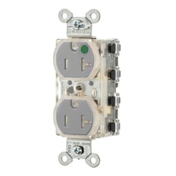 Image for Hubbell Wiring® Snapconnect® 20a 125v Hospital Tr Illuminated Duplex Recp Gray from HD Supply