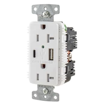 Hubbell Wiring® 20 Amp 125 Volt USB A/C Tr Duplex Receptacle White