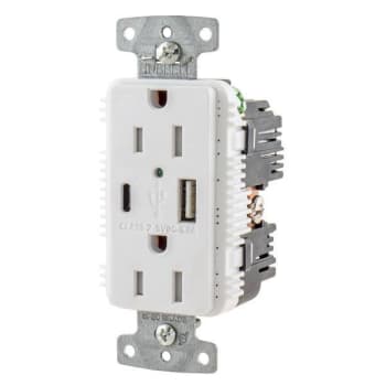Image for Hubbell Wiring® 15 Amp 125 Volt USB A/C Duplex Receptacle White from HD Supply