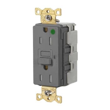 Hubbell Wiring® Snapconnect® Autoguard® 15a 125v Hd Hosp Tr/Wr Gfci Recp Gray