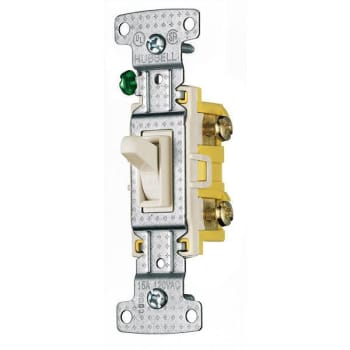 Image for Hubbell Wiring® Single Pole 15a 120v Toggle Switch Light Almond Package Of 10 from HD Supply