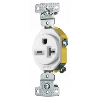 Image for Hubbell Wiring® Tradeselect® Straight Blade 20a 250v Sngl Recp Wht Package Of 10 from HD Supply