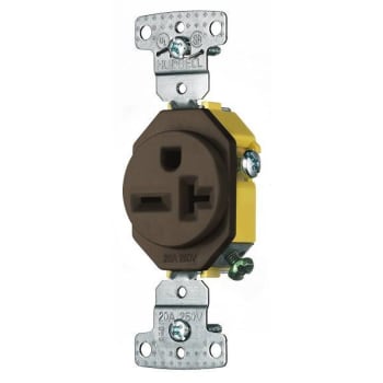 Image for Hubbell Wiring® Tradeselect® Straight Blade 20a 250v Sngl Recp Brn Package Of 10 from HD Supply