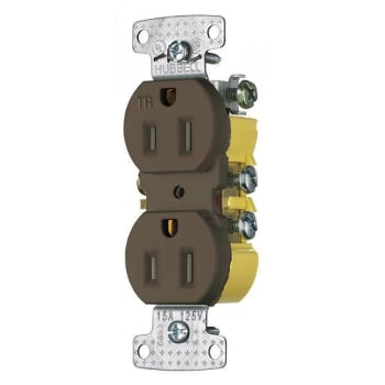 Hubbell Wiring® Tradeselect® Straight Blade 15a 125v Dplx Recp Brn Package Of 10