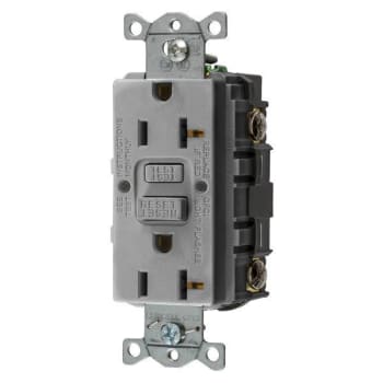 Image for Hubbell Wiring® Autoguard® 20a 125v Com Grade Tr Gfci Recp With Nightlight Gray from HD Supply