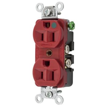 Image for Hubbell Wiring® Straight Blade 15a 125v Cmpt Hosp Dplx Recp Red Package Of 10 from HD Supply